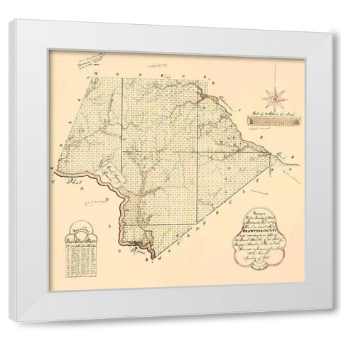 Crawford Georgia - Secretary of State 1866 White Modern Wood Framed Art Print by Secretary of State