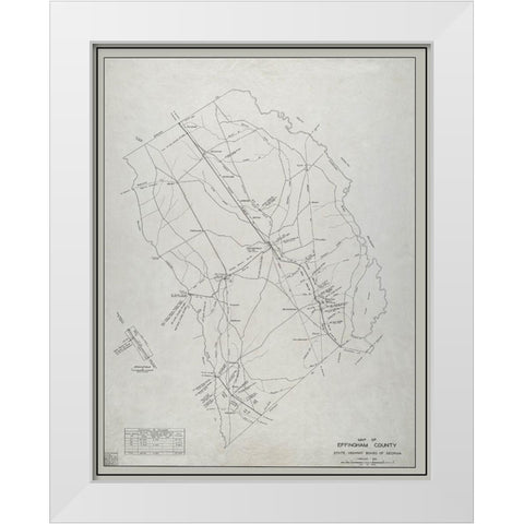 Effingham Georgia - Highway Board 1932 White Modern Wood Framed Art Print by Highway Board