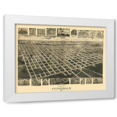 Fitzgerald Georgia - Fowler 1908 White Modern Wood Framed Art Print by Fowler
