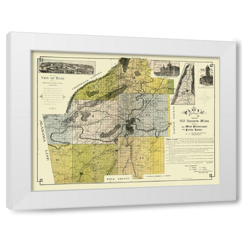 Floyd County Georgia - Beauman 1895  White Modern Wood Framed Art Print by Beauman