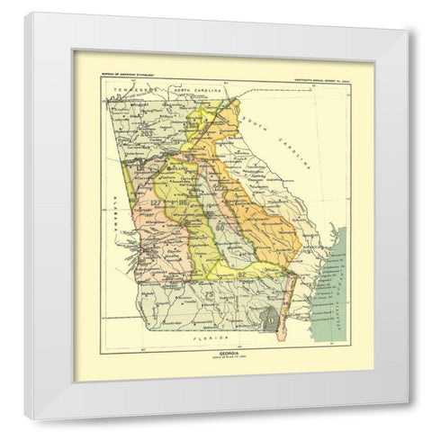 Georgia - Hoen 1896 White Modern Wood Framed Art Print by Hoen