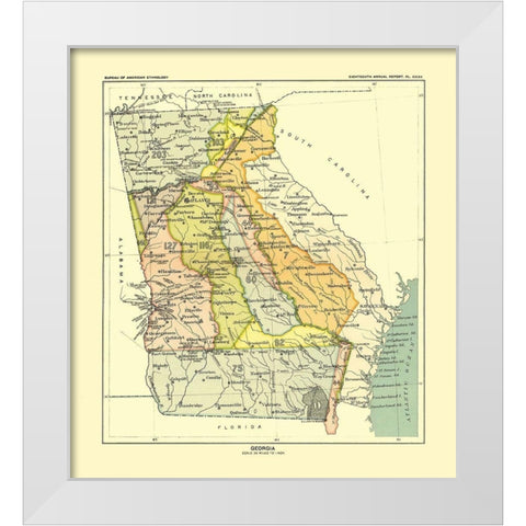 Georgia - Hoen 1896 White Modern Wood Framed Art Print by Hoen