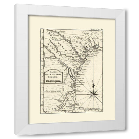 Georgia - Bellin 1764  White Modern Wood Framed Art Print by Bellin