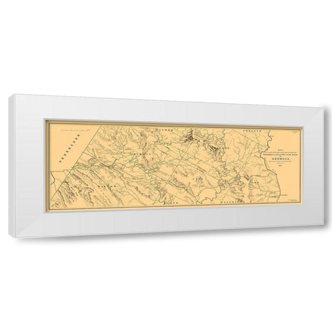 Georgia Western Atlantic Railroad - Cooper 1837  White Modern Wood Framed Art Print by Cooper