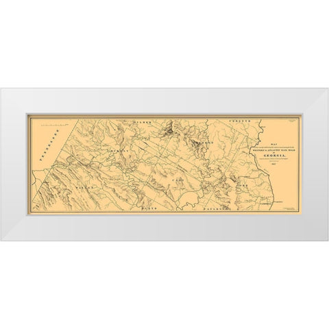 Georgia Western Atlantic Railroad - Cooper 1837  White Modern Wood Framed Art Print by Cooper