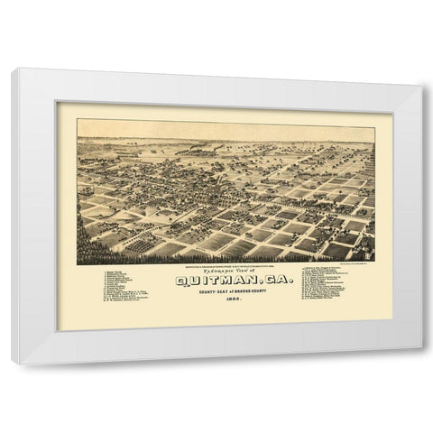 Quitman Georgia - Norris 1885 White Modern Wood Framed Art Print by Norris