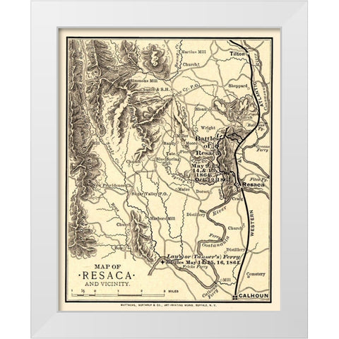 Resaca Georgia Vicinity Battles - Northrup 1864  White Modern Wood Framed Art Print by Northrup