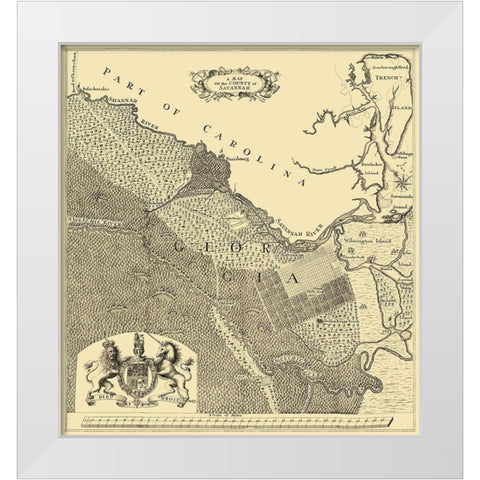 Savannah Georgia - Urlsperger 1735 White Modern Wood Framed Art Print by Urlsperger