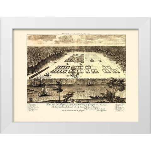 Savannah Georgia - Gordon 1734 White Modern Wood Framed Art Print by Gordon