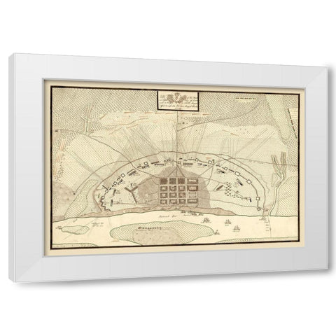 Savannah Georgia - Prevost 1779  White Modern Wood Framed Art Print by Prevost