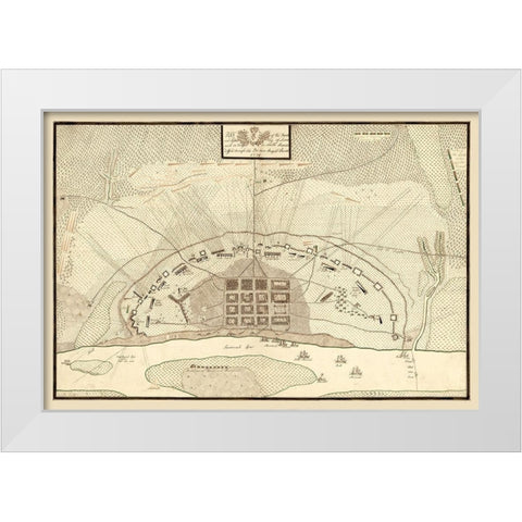 Savannah Georgia - Prevost 1779  White Modern Wood Framed Art Print by Prevost