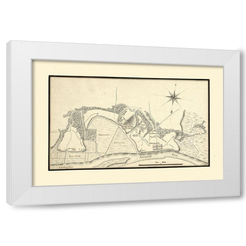 Savannah Georgia - Phelipeau 1778  White Modern Wood Framed Art Print by Phelipeau