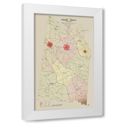 Toombs Georgia - Hudgins 1913 White Modern Wood Framed Art Print by Hudgins