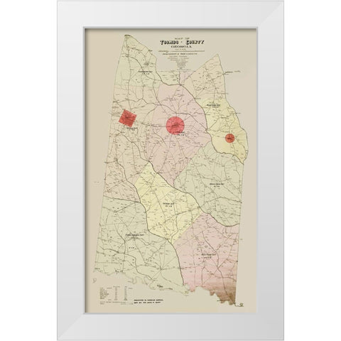 Toombs Georgia - Hudgins 1913 White Modern Wood Framed Art Print by Hudgins