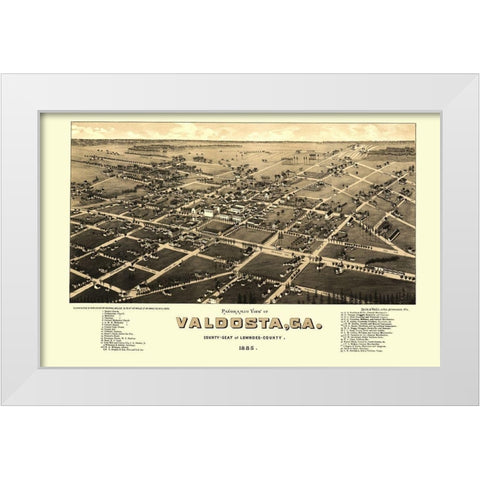 Valdosta Georgia - Norris 1885 White Modern Wood Framed Art Print by Norris