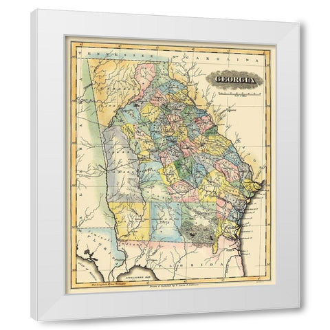 Georgia - Lucas 1823 White Modern Wood Framed Art Print by Lucas
