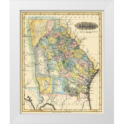 Georgia - Lucas 1823 White Modern Wood Framed Art Print by Lucas