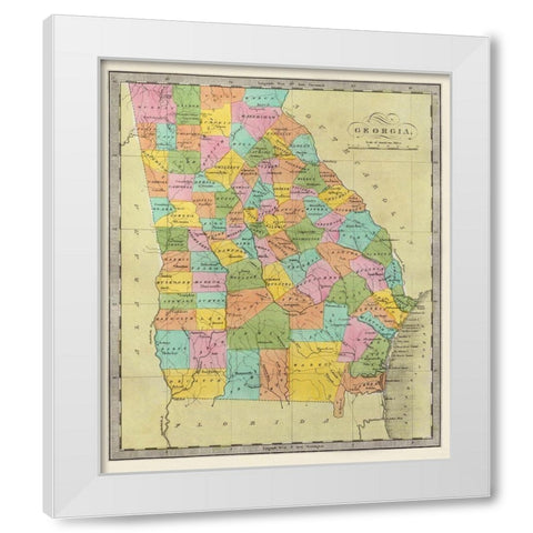 Georgia - Burr 1835 White Modern Wood Framed Art Print by Burr