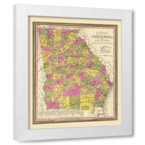 Georgia - Mitchell 1846 White Modern Wood Framed Art Print by Mitchell
