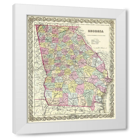 Georgia - Colton 1855 White Modern Wood Framed Art Print by Colton