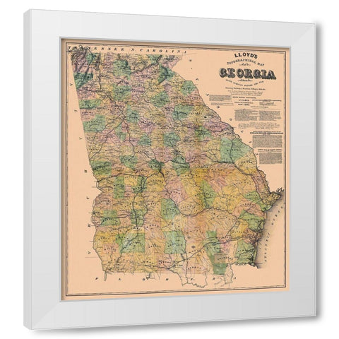 Georgia - Lloyd 1864 White Modern Wood Framed Art Print by Lloyd