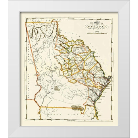 Georgia - Lewis 1817 White Modern Wood Framed Art Print by Lewis