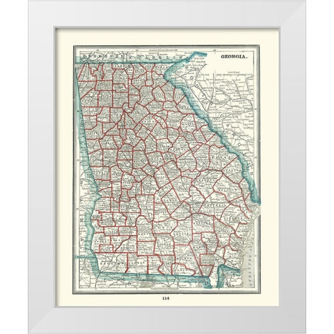 Georgia - Rathbun 1893 White Modern Wood Framed Art Print by Rathbun