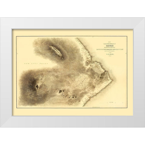 Hawaii Hawaii - Wilkes 1841 White Modern Wood Framed Art Print by Wilkes