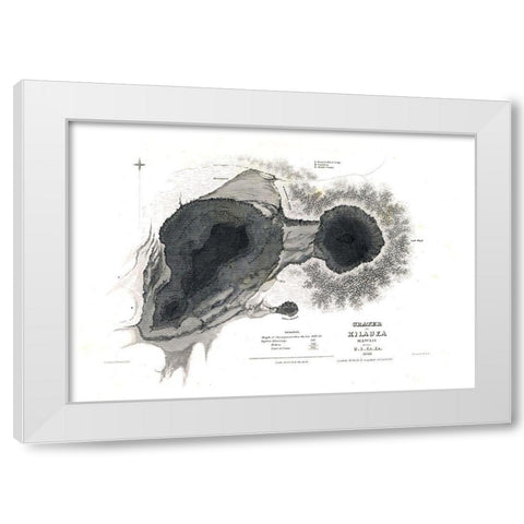 Kilauea County Hawaii - US 1841  White Modern Wood Framed Art Print by US Expedition