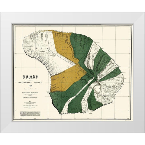 Lanai Hawaii - Bien 1878 White Modern Wood Framed Art Print by Bien