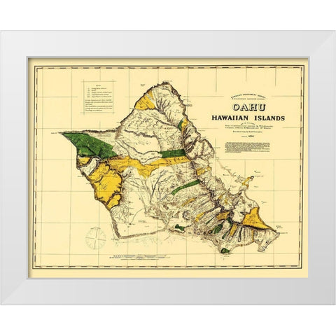 Oahu Hawaii - Covington 1881 White Modern Wood Framed Art Print by Covington