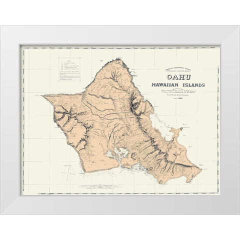Oahu Hawaii - Covington 1881 White Modern Wood Framed Art Print by Covington