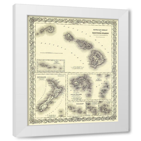 Hawaii - Colton 1856 White Modern Wood Framed Art Print by Colton