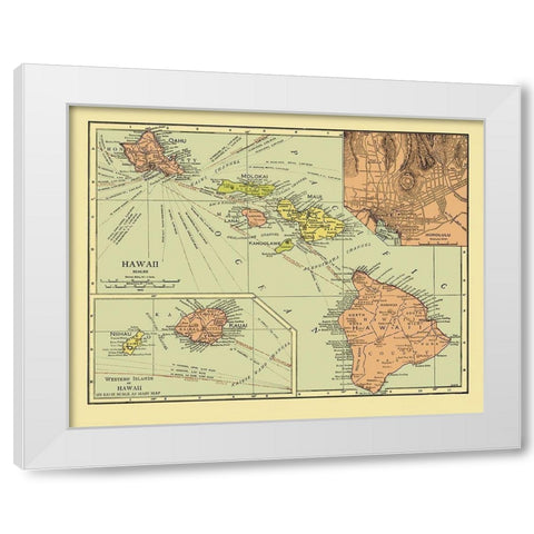 Hawaii - 1912 White Modern Wood Framed Art Print by Unknown