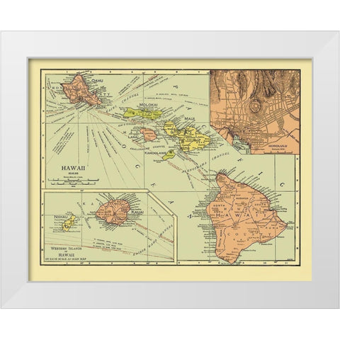 Hawaii - 1912 White Modern Wood Framed Art Print by Unknown