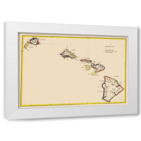Hawaii - Lahaina Luna 1837 White Modern Wood Framed Art Print by Lahaina