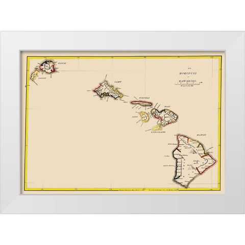 Hawaii - Lahaina Luna 1837 White Modern Wood Framed Art Print by Lahaina