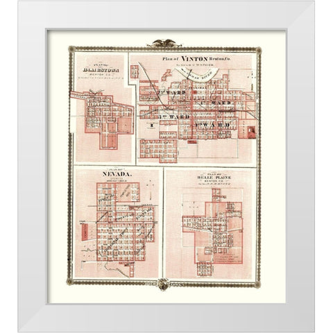 Blairstown, Vinton, Nevada, Belle Plaine Iowa White Modern Wood Framed Art Print by Andreas