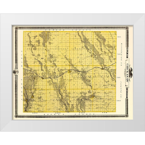 Chickasaw Iowa Landowner - Andreas 1874 White Modern Wood Framed Art Print by Andreas