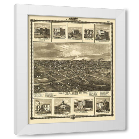 Chariton Iowa - Andreas 1875 White Modern Wood Framed Art Print by Andreas