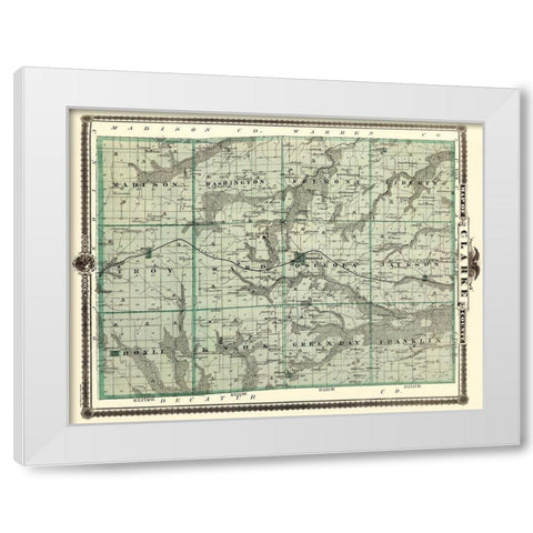 Clarke Iowa Landowner - Andreas 1874 White Modern Wood Framed Art Print by Andreas