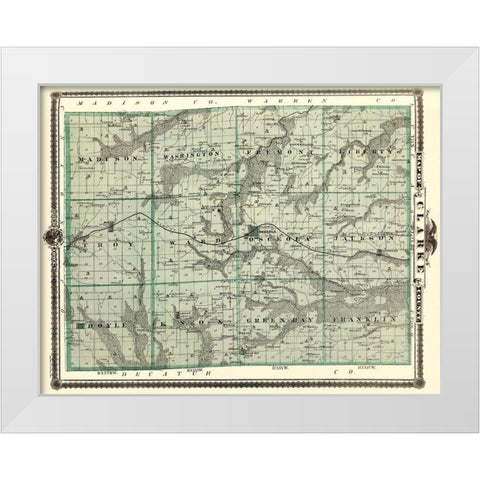 Clarke Iowa Landowner - Andreas 1874 White Modern Wood Framed Art Print by Andreas