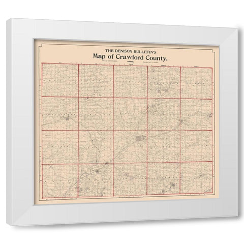Crawford County Iowa - McHenry 1898  White Modern Wood Framed Art Print by McHenry