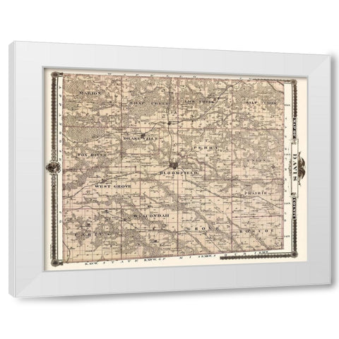 Davie Iowa Landowner - Andreas 1875 White Modern Wood Framed Art Print by Andreas