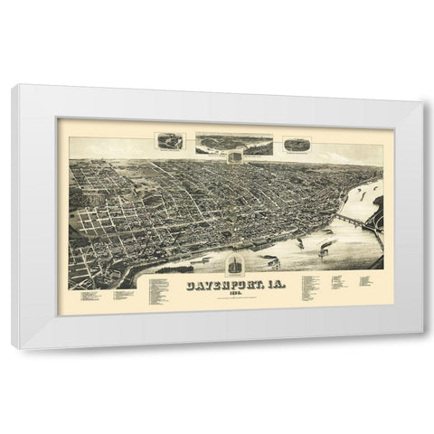 Davenport Iowa - Wellge 1888 White Modern Wood Framed Art Print by Wellge