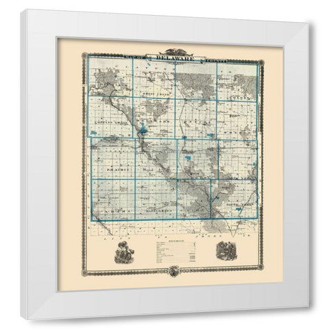 Delaware Iowa Landowner - Andreas 1874 White Modern Wood Framed Art Print by Andreas