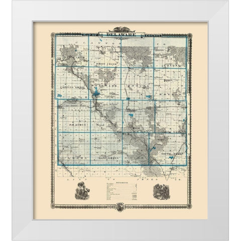 Delaware Iowa Landowner - Andreas 1874 White Modern Wood Framed Art Print by Andreas