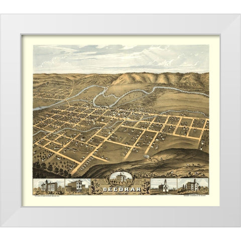 Decorah Iowa - Ruger 1870 White Modern Wood Framed Art Print by Ruger