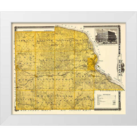 Dubuque Iowa Landowner - Andreas 1874 White Modern Wood Framed Art Print by Andreas