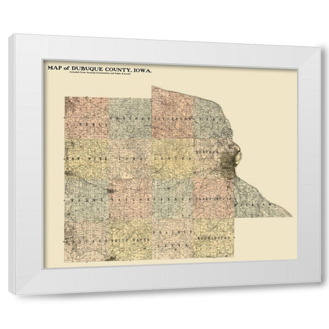 Dubuque County Iowa -  Hixson 1900  White Modern Wood Framed Art Print by Hixson